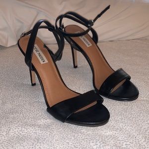 Black strap heels